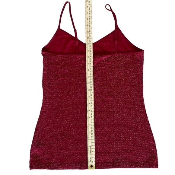 Express red metallic spaghetti strap tank top medium - Picture 7 of 8